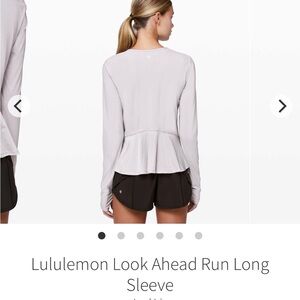 Lululemon Look Ahead Run Long Sleeve Iced Iris Peplum